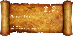 Mazur Pál névjegykártya